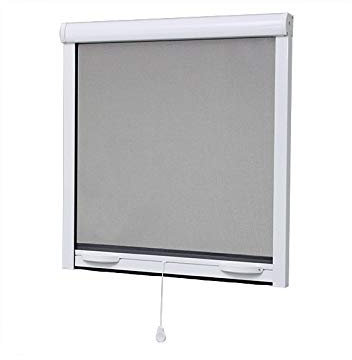 MOUSTIQUAIRE en ALU Enroulable H.145 X L.130 cm pour FENETRE, Coloris Blanc
