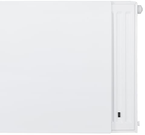 Radiador Belrad tipo 22 plano, 900 x 600 mm, radiador universal, liso, compacto y con soporte y válvula para radiador de válvula, 6 conexiones