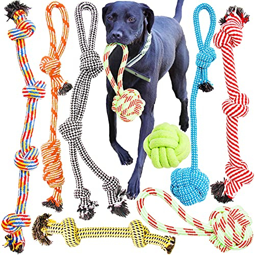 Youngever Lot de 8 Jouets pour Grand Chien, Chien Jouet Indestructible, Jouet Chien en corde pour Chien de Taille Grande
