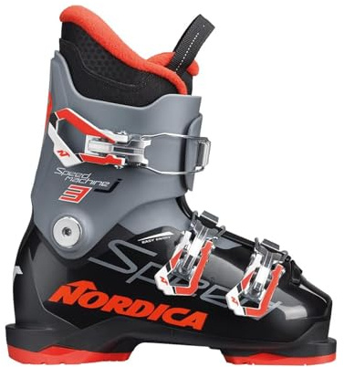 Nordica Speedmachine J3 Kid's Alpine Ski Boots (Black/Anthracite/Red, 25.5)