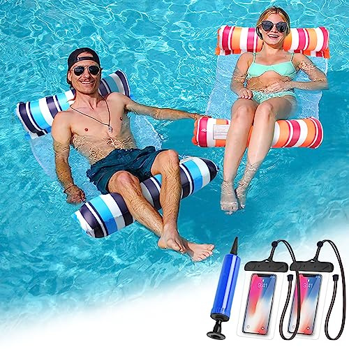 HALOVIE 4-in-1 Inflatable Pool Hammock Float with Air Pump & 2 Phone Cases
