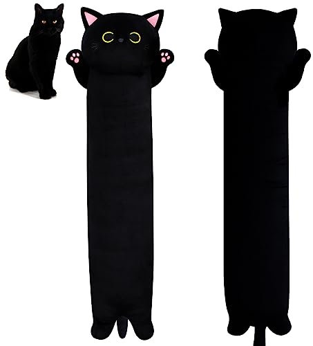 MUFEIRUO 110CM Lange Katze Plüsch Körperkissen, Lange Katze Kuscheltier Stofftier Stofftiere Katzen Kissen Plüschtiere,Kawaii Plüsch Sofakissen Geschenke für Freunde Kinder