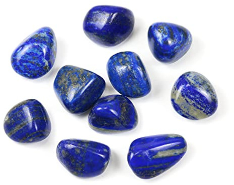 Nvzi tumlad polerad naturlig Lapis Lazuli-sten, kristaller och helande stenar Kvartsbulk för Wicca, Reiki, helande energi, chakrastenar, trolldomstillbehör (10 st)