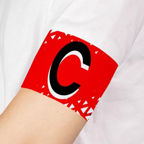 Wanapix | Brazalete de Capitán Personalizado | Banda con Escudo y Foto | Brazalete de Fútbol y Otros Deportes | Ajustable - 32 x 8 cm (Juvenil) | Rojo