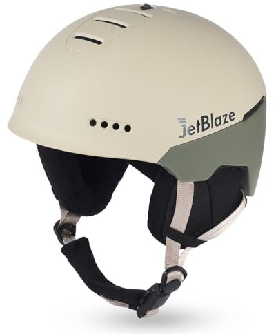 JetBlaze Skihelm Herren Damen Unisex Ski Helm Schneesporthelm mit Belüftungsöffnungen ABS/PC Schale EPS Kern für Skifahren Snowboard Schneehelm für Erwachsene Jugend Grün Size M