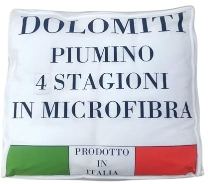 Tata Home Piumino 4 Stagioni Singolo in Morbida Microfibra Doppio Piumone Unibile con Bottoni per Sacco per Tutte le Stagioni Misura 155X200 cm Made in Italy Mod. Dolomiti