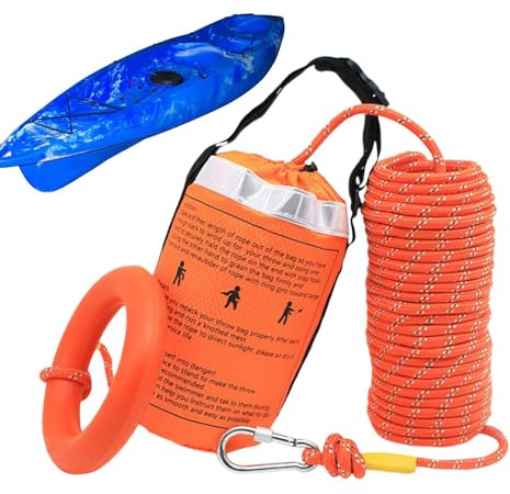 Kit Corda Di Salvataggio,Sacchetto di Salvataggio con Galleggiante da 400 kg - Dispositivo Galleggiante Lanciabile, Attrezzatura Di Sicurezza Multiuso Per Bagnini Pesca E Sport Acquatici
