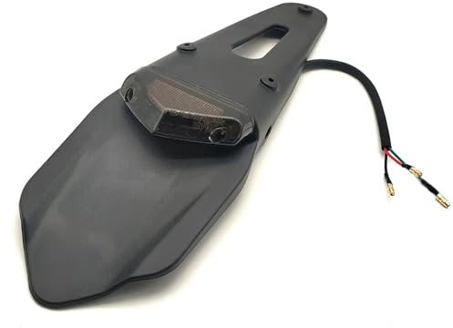 matrícula de Motocicleta para Enduro Motocross Motocicleta Trasera para Guardabarros Soporte para Placa Matrícula con Luz Trasera LED 12V Lámpara Freno Universal Eliminador De Guardabarros(Black1)