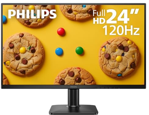 Philips 24E2N2100 24 inch IPS FHD (1920 x 1080) 120Hz Gaming Office Monitor, VESA, HDMI x1, VGA Port x1, Eye Care, 4 Year Advance Replacement Warranty