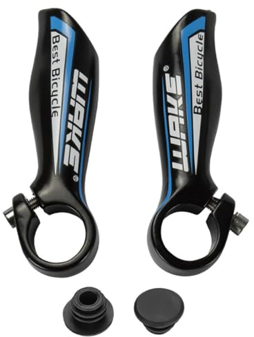 CYSKY Cykelstyre horn 1 par 22,2 mm barändar cykelhörnhandtag aluminiumlegering med 2 styrstopp för MTB, vägcykel, mountainbike (blå)