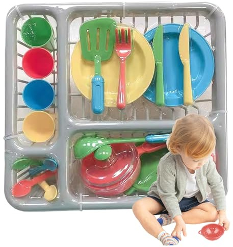 Pineeseatile Kids Kitchen Accessories, Kids Pots and Pans Playset, Pretend Play Kitchen Accessories, Creative Safe Play Dishes for, Toys Tableware, Dishes For for Daily Use