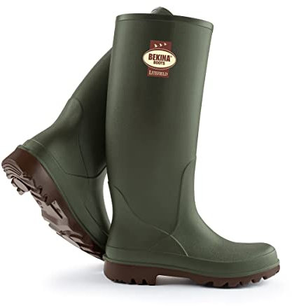 Bekina Litefield O4 Wanderstiefel Herren und Damen mit Einlegesohle für trockene & warme Füße, rutschfest, federleicht, isolierend bis - 20 Grad, Grün, Größe 45