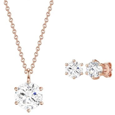 Rafaela Donata Damen Schmuckset Kette + Ohrstecker 925/- Sterling Silber verziert mit Kristallen