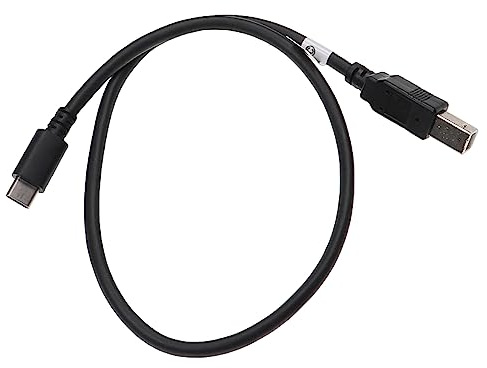 vhbw Cable de la impresora, escáner, adaptador USB C a USB B - 0,5 m, negro