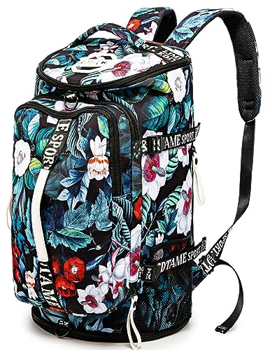 Gym Duffle Bag Backpack with Shoe Compartment,4 ways Travel Backpack for Women and Men,Multi-Functional Weekender bag with Waterproof Layer&Laptop Compartment for Fitness, Travel,Camping(Turquoise)
