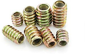 100pcs M8 OD12 Möbel Pass-through-Laufwerk Unhead Gewindemutter Farbe verzinktes C-Stahl Holz Einpressmuttern