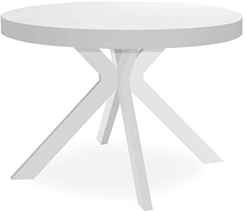Menzzo Table Ronde Extensible Myriade Blanc
