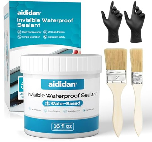 Transparent Waterproof Coating, Indoor & Outdoor Sealant, Invisible Waterproof Agent, Water-Based Clear Sealant for Roofs, Walls, Bathroom, Kitchen, Garden, Invisible Leak Repair Coating (16 floz)