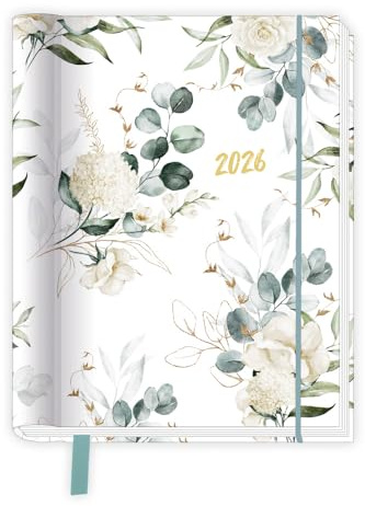 Trötsch Taschenkalender A6 Wire-O Motiv Blätter 2026 mit Postkarten: Terminkalender