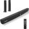 GarageRock 100W Sound Bar for TV, Bluetooth 5.0 Soundbar with Wired & Wireless Connect, Auto Volume Boost, ARC/Optical/AUX Cables & Remote, 2 in 1 Detachable Soundbar for TV Speakers (Black)