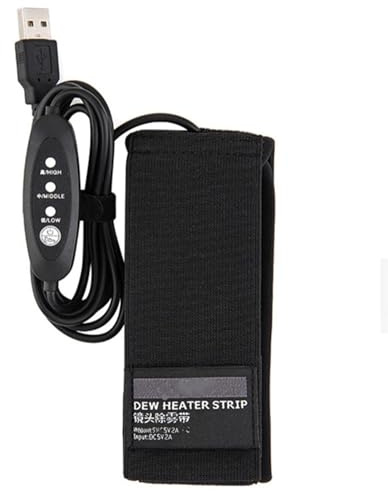 Chauffe-eau pour objectif - Chauffe-objectif pour appareil photo | Chauffage de chaleur pour lentille USB | Chauffe-objectif réglable, bande d'extraction de rosée douce, chauffage avec alimentation