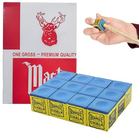 KIRZAX Juego de tizas para mesa de billar de 10 piezas, accesorios para mesa de billar, tizas para mesa de billar para aficionados y profesionales, tizas antideslizantes para mesa de billar
