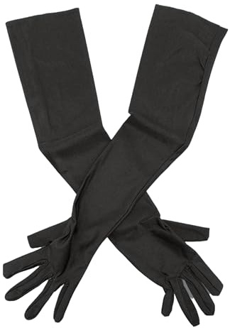 Trifletopia Long black gloves women – Satin opera gloves elbow length for 1920s party and evening wear – Elegant costume gloves for masquerade dresses for women, wedding, cosplay and formal occasions