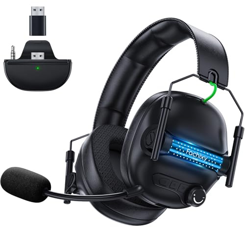 Fachixy Gaming Headset Wireless Für Xbox Series X|S|One, PC, PS5, PS4, Switch, 2.4GHz & Bluetooth 5.4 Headset Kabellos mit Mikrofon, Geringe Latenz Noise Cancelling, Faltbar, 50H Akkulaufzeit
