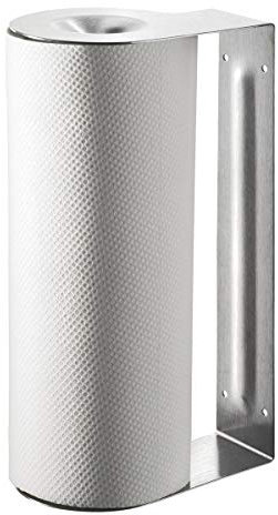 GEFU Küchenrollenhalter Butler | Edelstahl Küchenpapierhalter mit Abrisskante | Standgerät oder Wand-/Unterschrankbefestigung | Inkl. Papierrolle & Montage