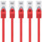 1aTTack.de 1m - rot - 5 Stück CAT.7 Netzwerkkabel Sftp (Rohkabel) Patchkabel (SET) 10000Mbit/s - 500 MHz konfektioniert mit 2 RJ45 Stecker Cat6a