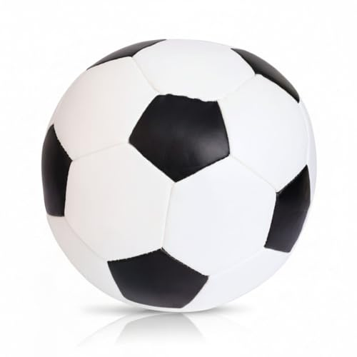 alldoro 60312 Softball Ø ca. 17–18 cm, extra weicher Schaumstoff-Fußball für Kinder ab 0 Jahren, schwarz-weiß, Ball für indoor & outdoor