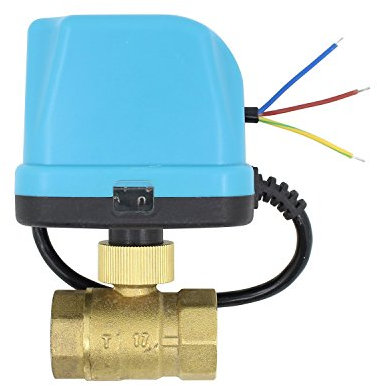 DC 12V Vanne Motorisée 2 Voies 1/2 3/4 1 1-1/4 Pouce Electrovanne Eau Vanne Electrique 12 Volts IP54 (DN20 3/4)