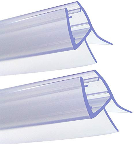 Shower Screen Seal Strip, 2 Pcs Shower Door Seal Strip Rubber Plastic Seal for 6-8mm Shower Seal Strip Straight Glass Bath Shower Door Bottom Seal 100CM