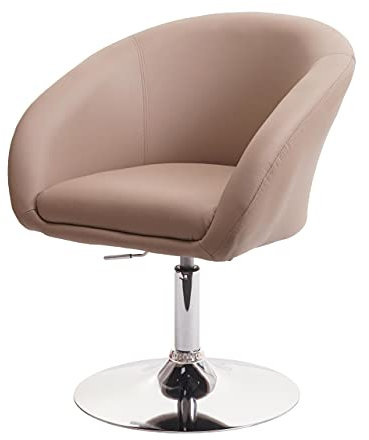 Mendler Esszimmerstuhl HWC-F19, Küchenstuhl Stuhl Drehstuhl Loungesessel, drehbar höhenverstellbar - Kunstleder Taupe
