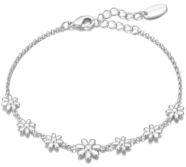 Philip Jones Silver Plated Daisy Bracelet