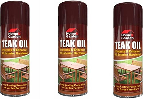 PEBBLE HUG 400 ML Teak Oil Spray Paint Bottle Natural Wood Varnish for Furniture Polishing Hardwood Decking Long Lasting Protection, Shimmering Finish, Go-to Solution