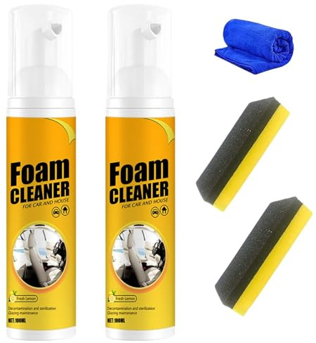 QUAAM 2PCS Foam Cleaner, Multipurpose Foam Cleaner, All-Purpose Cleaners for Car, Leather, Suitable for Car(100ml*2)