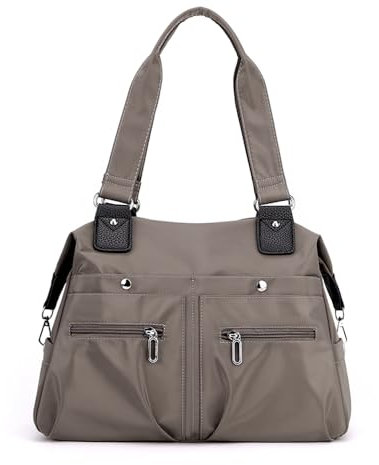 YANAIER Damen Handtasche Schultertasche Leicht Multi-Taschen Umhängetasche Shopper Tasche für Lässige Reisen Schule Braun