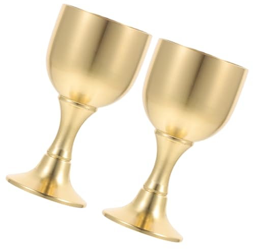 PRETYZOOM Coupe Sainte Cène En Laiton 7.6X4.0Cm Gobelet Sacré Pour Cérémonie Religieuse Calice D'Autel Tasse D'Offrande Polyvalente