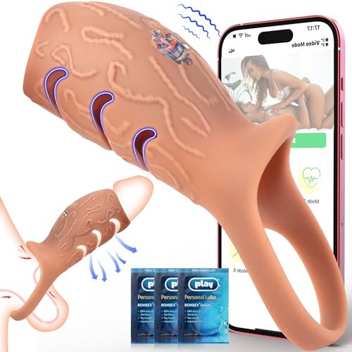 Penisring Vibrator Penishülle Sex Spielzeug für Die Paare, Männer Sexspielzeug Penisringe für G-Punkt Hoden DRAGOSTI Penis Ring 10x Vibration mit App, Penis Sleeve Cockring Sex Toyset für Man Paare