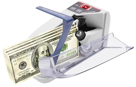 Tragbare Geldzählmaschine Zwei Arten der Stromversorgung zählt sortiert Geldscheine Banknotenzähler Zählung 600 Banknoten/min, für Handy-Banknotenzähler mit Mehreren Währungen