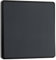 BG Electrical Single Wall Light Switch, 2-Way, Edge-to-Edge Rocker, Screwless Appearance, Round Edges, Evolve, Matt Grey, 20A, 16AX, PCDMG12EB