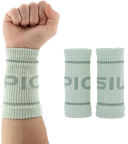 PICSIL Poignets de Sport en Coton - Absorbants, Respirants et Confortables - pour la Gym, la Course à Pied, Le Tennis et Plus Encore - Unisexe (Fern)