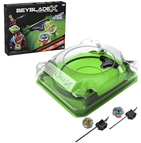 Beyblade X Sneak Attack-stridsset med Beystadium-arena, 2 högersnurrande Takara Tomy-leksakssnurror för tävlingsspel, från 8 år