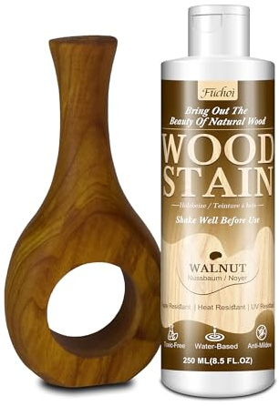 Water Based Wood Stain & Varnish 250ml - Walnut | Indoor & Outdoor Wood Stain for Furniture, Doors, Cabinets | Low Odor, Non-Toxic, Fade-Resistant Multi-Finish