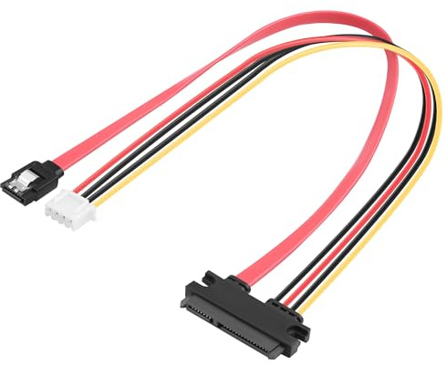 ELFJMZP Cable combinado de datos SATA – XH2.54 4 pines a 7+15P 2 en 1 adaptador para disco duro SSD unidad óptica, 6 Gbps cable SATA III de alta velocidad para PC placa base fuente de alimentación