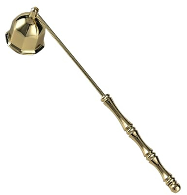 Generisk ljussläckare – vintage ljussläckare | ljussläckare med långt handtag för säker släckning, vektsläckare klockform, tillbehör för doftljus, flamsläckare retro guld metall