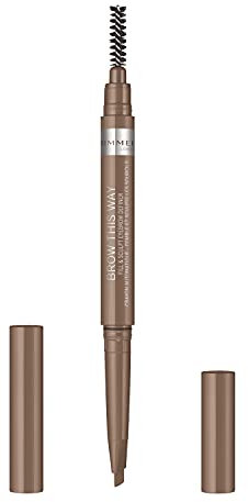 Rimmel London Matita Sopracciglia Fill&Sculpt di Brow This Way - Matita Automatica a Lunga Durata con Pettinino - Blonde 001