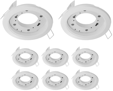 ledscom.de 8x infälld taklampa ZOBE, vit matt, rund, 107mm Ø, 1x GX53 max. 25W