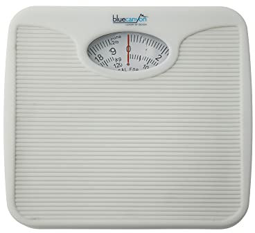 Blue Canyon Mechanical SZ Series Bathroom Scales| Measure Body, Luggage Weight| Maintain Fitness| kg/lb Unit Readings| 125kg Max Capacity| High-Precision Mechanics| Accurate Bathroom Scale (White)